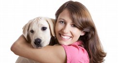 Happy woman with her dog