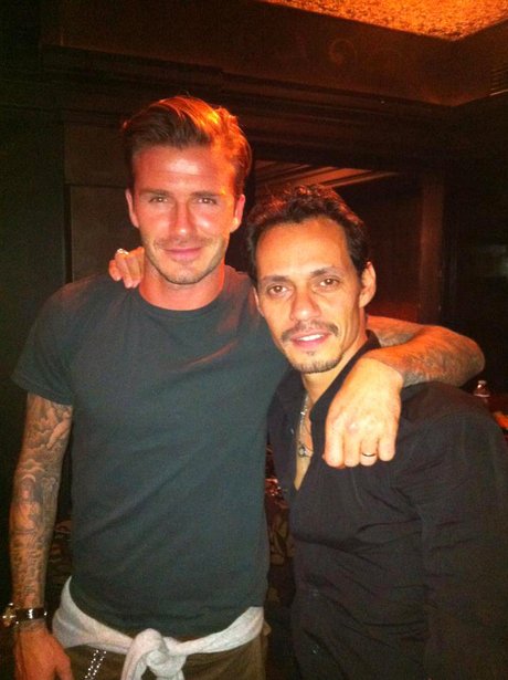 David Beckham with Marc Anthony